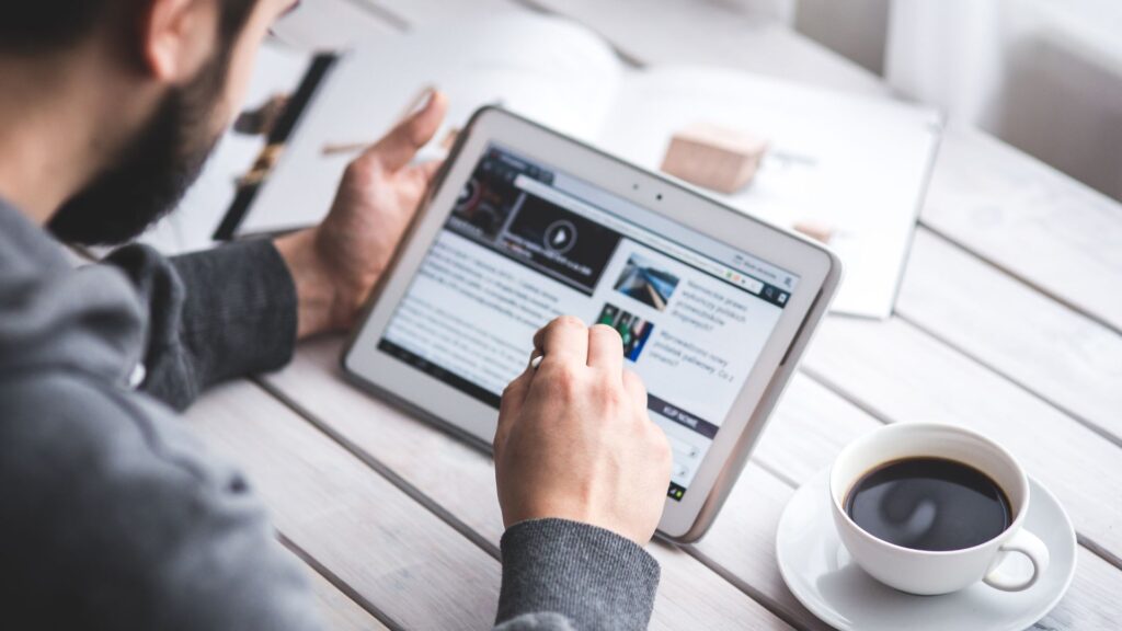 Small Business SEO guy on a tablet