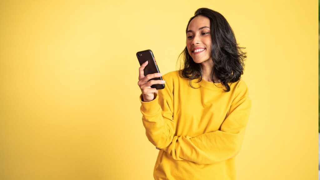 Small Business SEO girl with phone